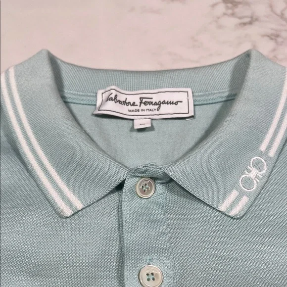 Salvatore Ferragamo Light Green Polo Shirt
